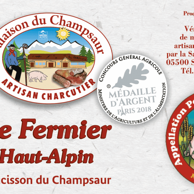 Saucisson Haut Alpin Montagnard Le Fermier Médaille d'Argent et de Bronze Salaison du Champsaur Saint Laurent du Cros Hautes Alpes Charcuterie Artisanale en ligne