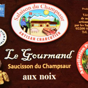 Saucisson aux noix Le Gourmand Salaison du Champsaur Saint Laurent du Cros Hautes Alpes Charcuterie Artisanale en ligne